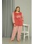 Moda Polar Kadın Büyük Beden Pudra Pijama Takımı 1