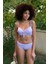 Moda Kadın Içi Boş Fiyonklu Kaplı Lila Alt Üst Bikini Takım 6