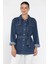 Kadın Omuz Taş Detaylı Bel Kuşaklı Jean Kot Ceket P-00018084 1