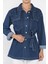 Kadın Omuz Taş Detaylı Bel Kuşaklı Jean Kot Ceket P-00018084 3