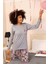 Moda Kadın Uzun Kol Penye Pijama Takım Gri 2