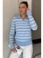 Kadın Polo Yaka Çizgi Desenli Sakallı Triko Kazak (S-M-L-Xl Beden Uyumludur.) P-00018051 1