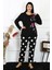 Moda Kadın Büyük Beden Penye Uzun Kol Pijama Takım 1