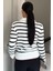 Kadın Polo Yaka Çizgi Desenli Sakallı Triko Kazak (S-M-L-Xl Beden Uyumludur.) P-00018051 4