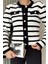Kadın Çizgi Desenli Gold Düğmeli Yumoş Triko Ceket (S-M-L-Xl Beden Uyumludur.) P-00018070 4