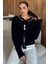 Kadın Ön Bağlamalı Inci Detaylı Yumoş Triko Ceket (S-M-L Uyumludur) P-00018059 1