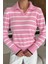Kadın Polo Yaka Çizgi Desenli Sakallı Triko Kazak (S-M-L-Xl Beden Uyumludur.) P-00018051 2