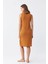 Moda Kadın Kalın Askılı Penye Gecelik Hardal 4