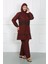 Moda Büyük Beden Tesettür Mayo Bordo 2