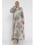 Çiçek Desenli Ön Düğmeli Mevsimlik Tesettür Elbise P-00018179 1
