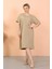 Moda Kadın Kısa Kol Diz Altı Over Size Vizon Ev Elbisesi - Geceliği 3