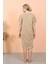 Moda Kadın Kısa Kol Diz Altı Over Size Vizon Ev Elbisesi - Geceliği 4