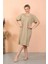 Moda Kadın Kısa Kol Diz Altı Over Size Vizon Ev Elbisesi - Geceliği 5