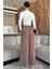 Kadın Bol Paça Bel Lastikli Kumaş Pantolon P-00018018 3