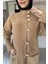 Çift Cepli Taşlı Düğmeli Tesettür Yumoş Triko Ceket (S-M-L-Xl Beden Uyumludur.) P-00018073 3