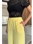 Kadın Bol Paça Bel Lastikli Kumaş Pantolon P-00018018 4