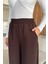 Kadın Bol Paça Bel Lastikli Kumaş Pantolon P-00018018 4