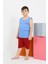Moda Erkek Çocuk Sıfır Kol Şortlu Mavi Penye Pijama Takımı 2
