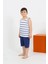 Moda Erkek Çocuk Sıfır Kol Şortlu Beyaz Penye Pijama Takımı 2
