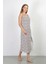 Moda Ip Askılı Uzun Yırtmaçlı Penye Gecelik Beyaz 5