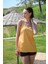 Moda Kadın Şortlu Tankini Elbise Mayo Sarı 1
