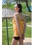 Moda Kadın Şortlu Tankini Elbise Mayo Sarı 3