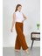 Moda Kadın Bürümcük Kumaş Hafif-Esnek Pantolon 210074 Kahve 2
