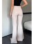 Paça Yırtmaçlı Palazzo Slim Fit Kumaş Pantolon P-00018030 3