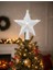 Yılbaşı Çam Ağacı Tepeliği Büyük Boy Yeni Yıl Christmas Simli Beyaz Yıldız Tepelik 1 Adet 1