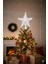 Yılbaşı Çam Ağacı Tepeliği Büyük Boy Yeni Yıl Christmas Simli Beyaz Yıldız Tepelik 1 Adet 2