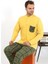 Moda Erkek Uzun Kol Penye Sarı Pijama Takımı 6