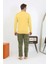 Moda Erkek Uzun Kol Penye Sarı Pijama Takımı 7