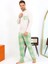 Moda Erkek Uzun Kol Penye Krem Pijama Takımı 4