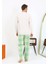 Moda Erkek Uzun Kol Penye Krem Pijama Takımı 7