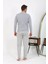 Moda Erkek Uzun Kol Penye Gri Pijama Takımı 4