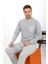 Moda Erkek Uzun Kol Penye Gri Pijama Takımı 7