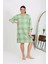 Moda Kadın Büyük Beden Penye Gecelik Ev Elbisesi Yeşil 3