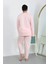 Moda Kadın Büyük Beden Uzun Kol Penye Pijama Takımı Pembe 6