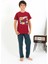 Moda Erkek Çocuk Kısa Kol Penye Pijama Takım Bordo 1