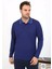 Moda Erkek Polo Yaka Uzun Kol Penye Pijama Takımı Lacivert 6