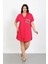 Moda Büyük Beden Penye Düğmeli Fuşya Tunik Gecelik 1