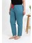 Moda Kadın Pamuklu Büyük Beden Alt Pijama Petrol 2