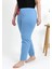 Moda Kadın Pamuklu Büyük Beden Alt Pijama Mavi 4