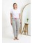 Moda Kadın Pamuklu Büyük Beden Alt Pijama Gri 5