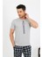 Moda Erkek Pamuk Kısa Kol Pijama Takım Gri 1
