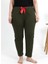 Moda Kadın Pamuklu Büyük Beden Alt Pijama Haki 4