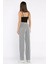 Kadın Su Yolu Çizgili Bol Paça Pantolon P-00017995 3