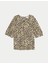 Leopar Desenli Büzgülü Yaka Bluz 11