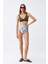 Moda Kadın Haki Pedli Üst ve Yüksek Bel Çiçek Desenli Bikini Takımı 1