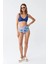 Moda Kadın Pedli Yaprak Desenli Yüksek Bel Sax Bikini Takımı 1